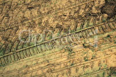 Car tire tracks background