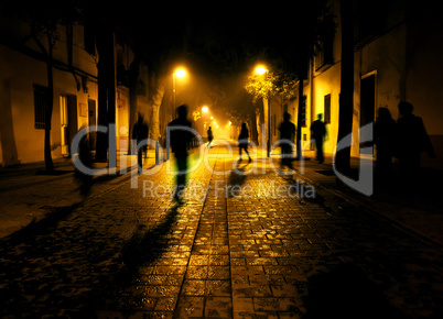 City street at night