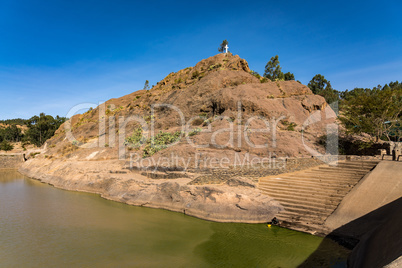Ethiopia, Axum, the ruins of the baths of the Queen of Saba