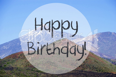 Vulcano Mountain, Text Happy Birthday, Canary Island