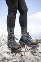 Hiking boots on a mountain tour