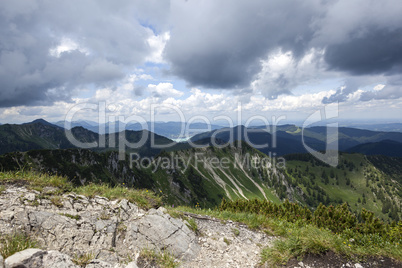 Mountain panorama view of Brecherspitze, Bavaria