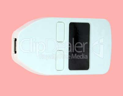 Hardware currency wallet isolated on pink background