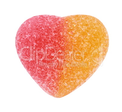 Fruit Jelly with Heart Shape Isolated