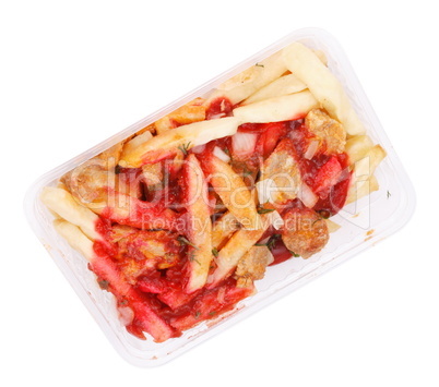 Salad in Tray Isolated