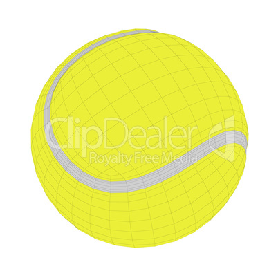 3D wire-frame model of tennis ball