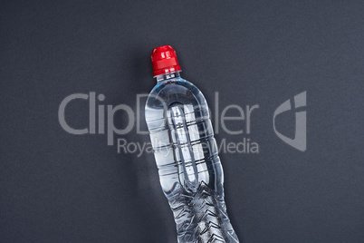 transparent plastic bottle with fresh water