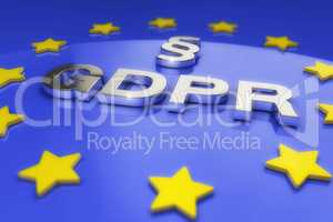 3d render - General Data Protection Regulation (GDPR) - European