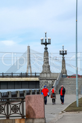 Stone bridge in Riga city.