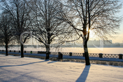 View of Riga in winter season.