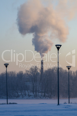 View of Riga in winter season.