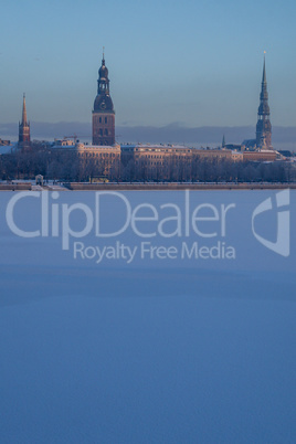 View of Riga in winter time.