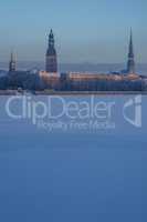 View of Riga in winter time.