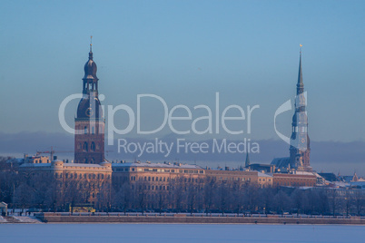 View of Riga in winter time.