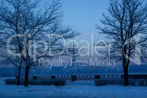 View of Riga in winter time.