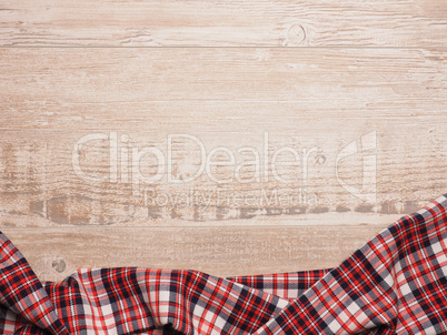 Kitchen table with checkered table cloth