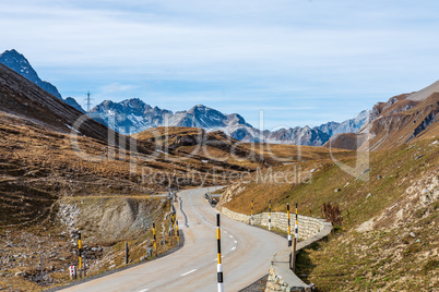 view of the albula pass in grisons, switzerland, europe