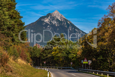 The Imsterberg mountain near the town of Imst in Tirol, Austria, Europe