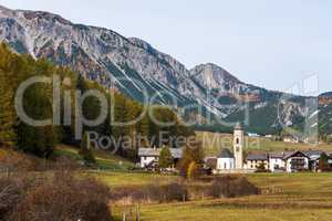 Switzerland - Tschierv, town in Val Mustair valley in Grisons canton