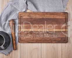 Empty old wooden kitchen cutting board