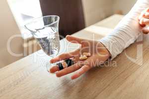 tablets in a hand for the health