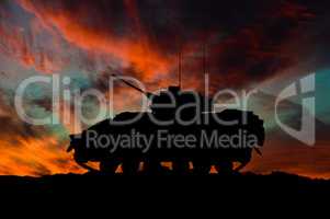 American infantry fighting vehicle silhouette / 3d illustration