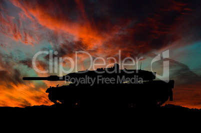 German main battle tank silhouette / 3d illustration