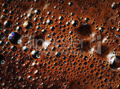 Coffee foam close-up