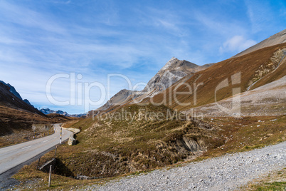 view of the albula pass in grisons, switzerland, europe