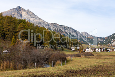 Switzerland - Tschierv, town in Val Mustair valley in Grisons canton