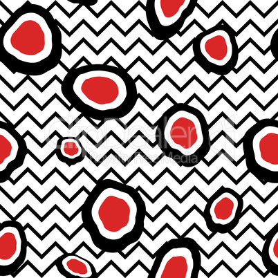 Abstact seamless pattern. Dotted line texture. Dot and zig-zag line ornament