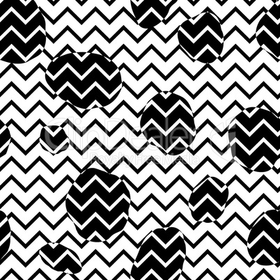 Abstact seamless pattern. Dotted line texture. Dot and zig-zag line ornament