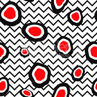 Abstact seamless pattern. Dot and zig-zag line backdop.