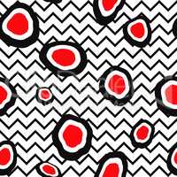 Abstact seamless pattern. Dot and zig-zag line backdop.