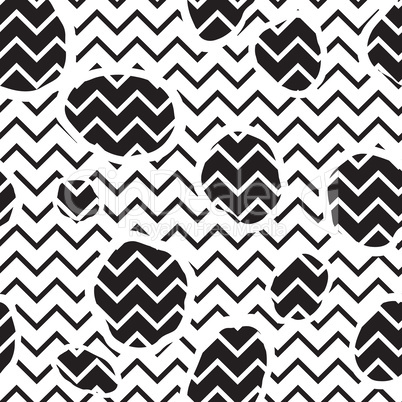 Abstact seamless pattern. Dot and zig-zag line backdop.