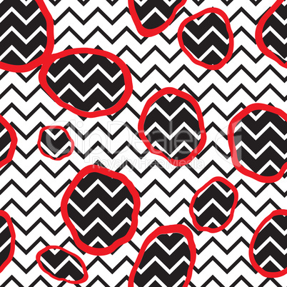 Abstact seamless pattern. Dot and zig-zag line backdop.