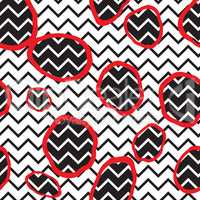 Abstact seamless pattern. Dot and zig-zag line backdop.