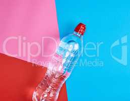 transparent plastic bottle with fresh water