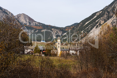 Switzerland - Tschierv, town in Val Mustair valley in Grisons canton