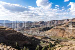 Landscape between Gheralta and Lalibela in Tigray, Ethiopia, Africa