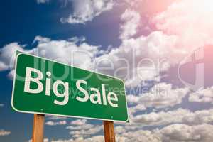 Big Sale Green Road Sign Aginst Sky