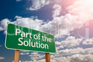 Part of the Solution Green Road Sign Aginst Sky