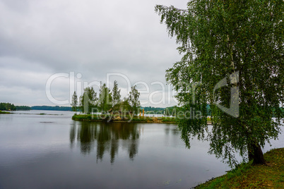 View of little island in river Daugava, Latvia.