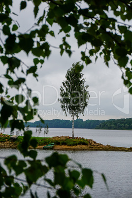 View of little island in river Daugava, Latvia.