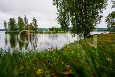 View of little island in river Daugava, Latvia.