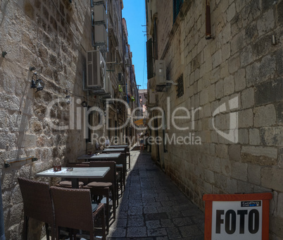 Streets of Dubrovnik Old Town in Croatia