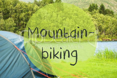 Lake Camping In Norway, English Text Mountainbiking