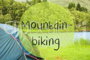 Lake Camping In Norway, English Text Mountainbiking