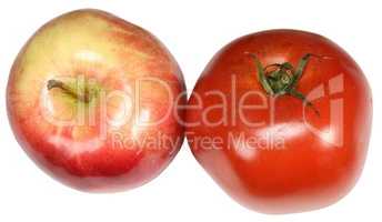 red tomato and apple