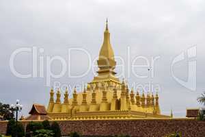 The golden Pagoda at Wat Pha That Luang Temple in Vientiane, Laos